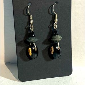 Beaded coffee bean earrings